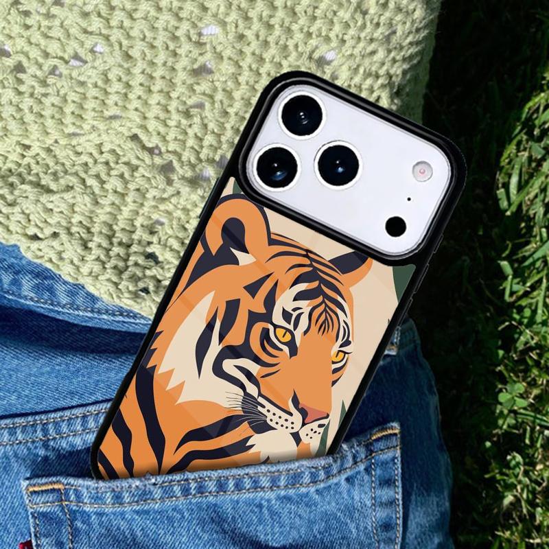 Fashion Animal Tiger Art phone case cover Compatible with for IPhone 17air 16e 15 14 13 12 11Pro Max 17 Air