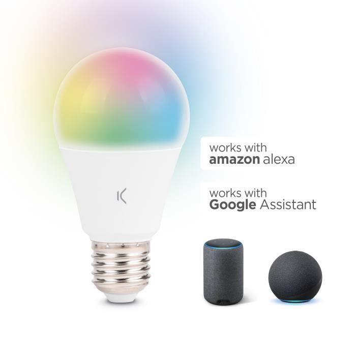 Ampoule Connectée - KSIX - A60 E27 - RGB + CCT - 9W - Compatible Alexa et Google