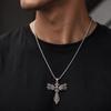Men's Trendy Dark Hip Hop Necklace with Vintage Horus Eye Cross Pendant