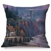 Spring Rural Landscape Pattern Sofa Decorative Cushion Cover Quiet Creek Florals Scenery Cotton Linen Throw Pillow Case Cojines