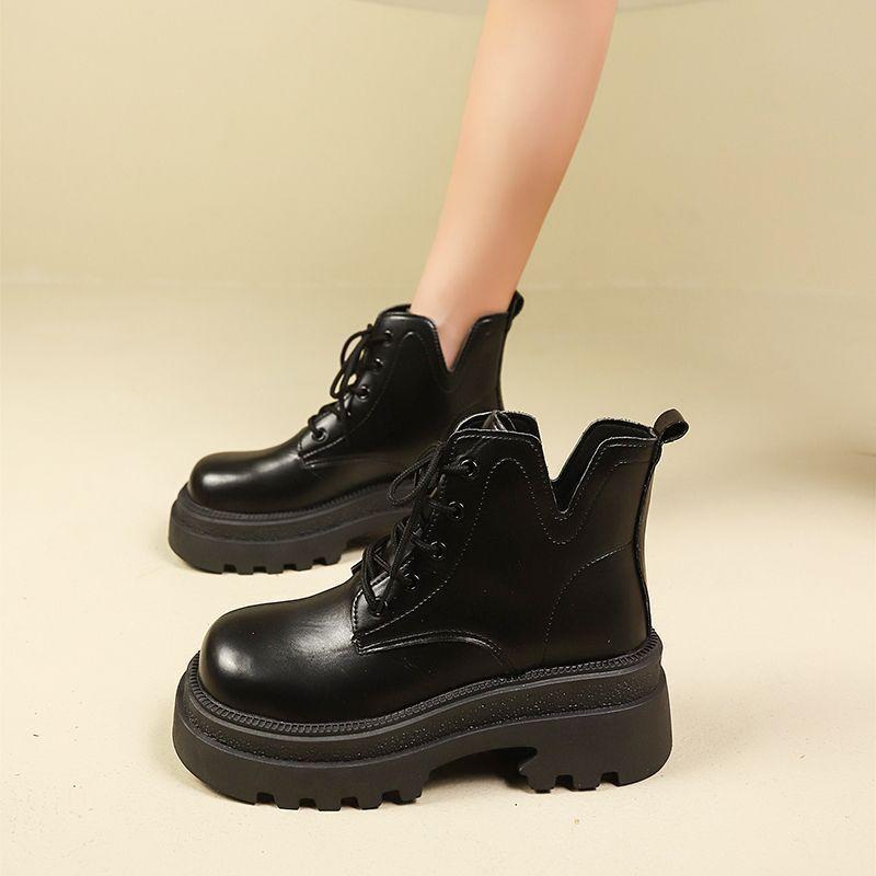 Martin boots versatile heightening ins short boots 2025 summer new Roman platform lace-up shows height British single boots women
