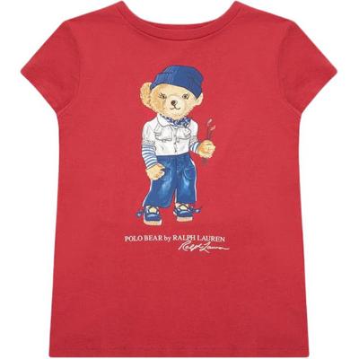 Polo Logo Print Round Neck Short Sleeve T-Shirt Kids Tops Red 313890235-003