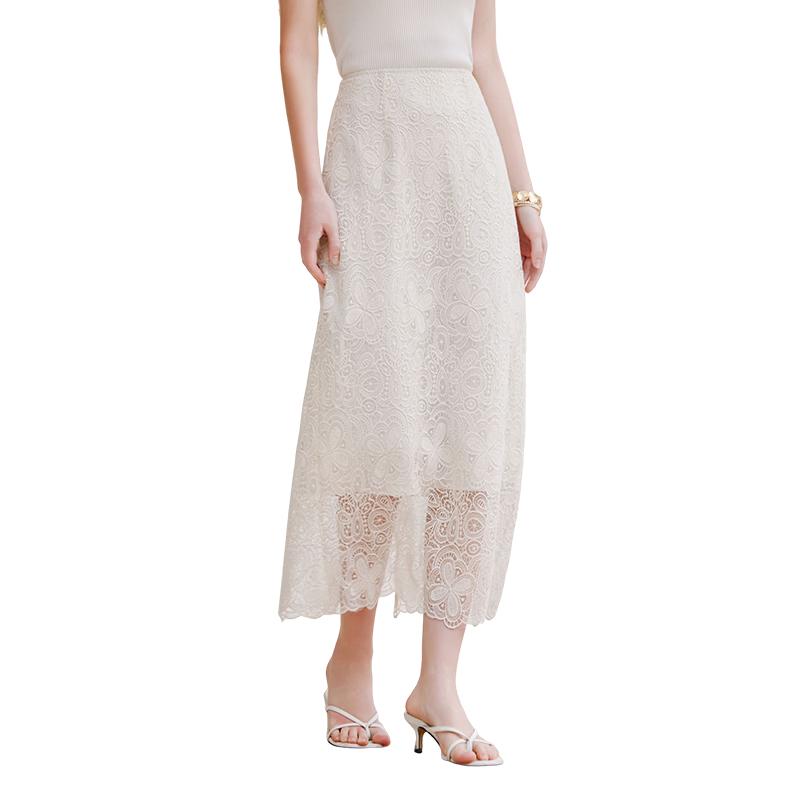 

Женская кружевная юбка миди с вышивкой Xiangying M