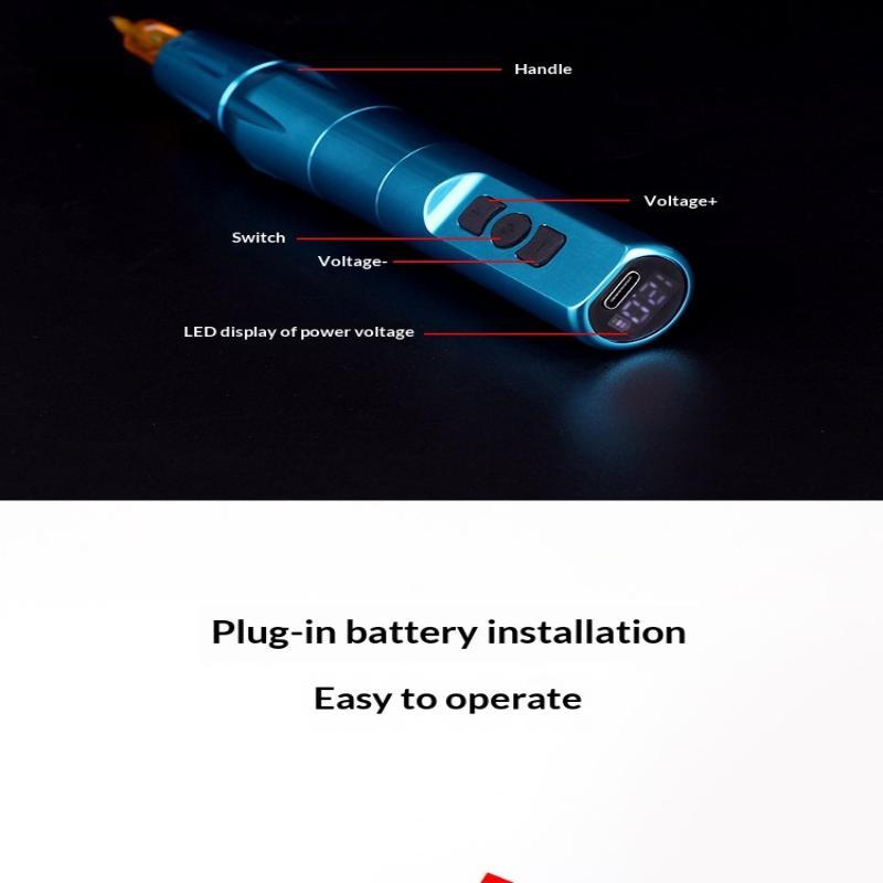 Wireless Tattoo Pen Rechargeable Comfort Grip Adjustable Speed Portable Tattoo Machine for Beginners & Professional Artists