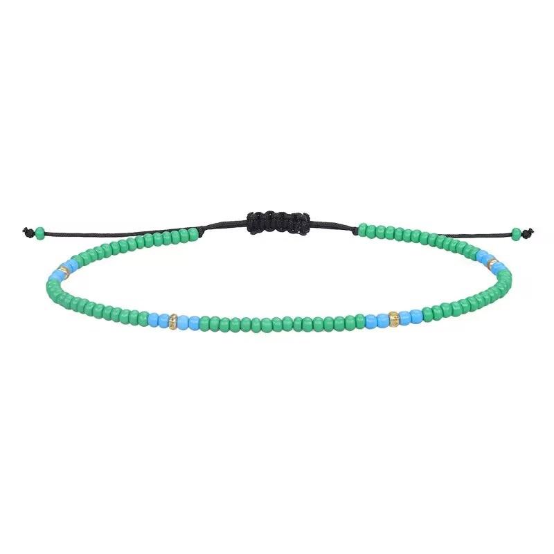 Handmade Bohemian Multicolor Rope Colorful Rice Bead Bracelet Wax Thread Woven Friendship Bracelet For Women Party
