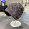 European & Korean Plaid Head Wrap: Wasteland Style, Loose Slouchy Beanie for Large Head Circumference, Trendy Hot Girl Bandana Hat.