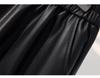 High-Waisted Coffee PU Leather A-Line Skirt - Autumn/Winter 2025 Mid-Length Slimming Pencil Design