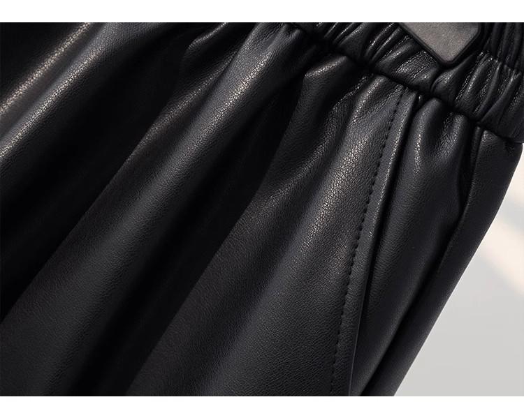 High-Waisted Coffee PU Leather A-Line Skirt - Autumn/Winter 2025 Mid-Length Slimming Pencil Design