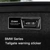 Car Electric Tailgate Warning Metal Trunk Paste For BMW X1 X2 X3 X4 X6 G30 G20 G11 G12 G60 F30 F20 F10 F34 F07  E46 E90 Stickers CJ6