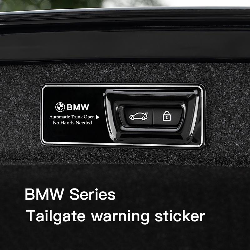 Car Electric Tailgate Warning Metal Trunk Paste For BMW X1 X2 X3 X4 X6 G30 G20 G11 G12 G60 F30 F20 F10 F34 F07 E46 E90 Stickers CJ6