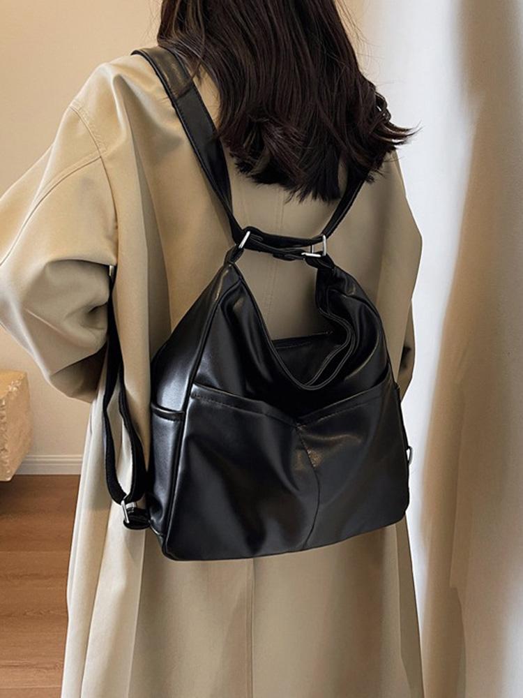 Spring 2026 Soft Leather Large Capacity Women's Tote Bag Commuter Crossbody Backpack Multi-Functial Shoulder Bag