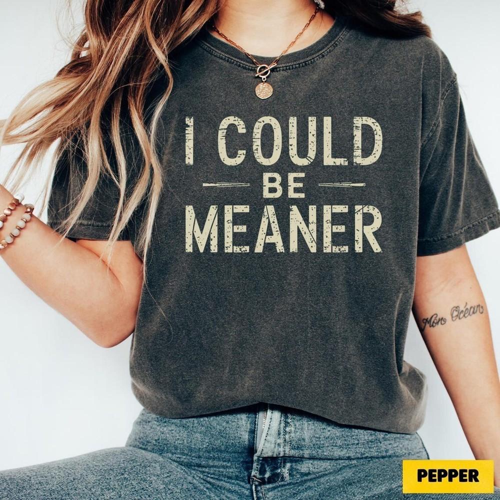 I Could Be Meaner Unisex Shirt Spicy Attitude Shirt Unisex T-Shirt XXXXL