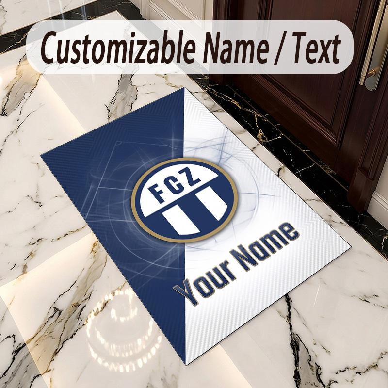Crystal Velvet Rug FC Zürich Print Custom Name Text Floor Mat Home Decor