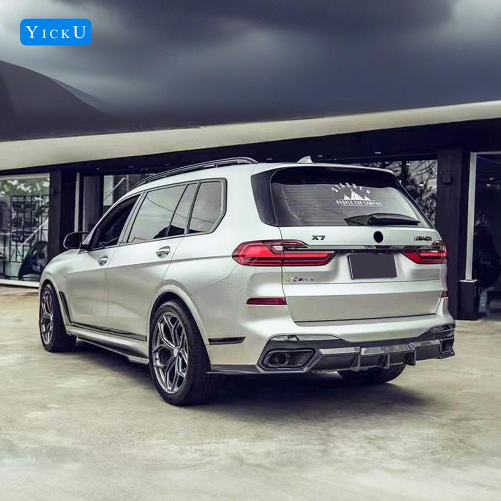 Compatible with BMW X7: Carbon Fiber FD Style Front Lip Splitter, Rear Lip Corner Covers, Side Skirts, Roof Spoiler, Diffuser (2019-2022)