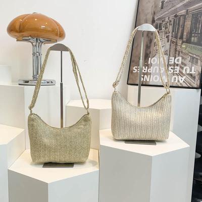 New Girl Retro Braided Handbag Personalized Trend Simple Crossbody Bag Summer Straw Woven Bag Women's Trendy