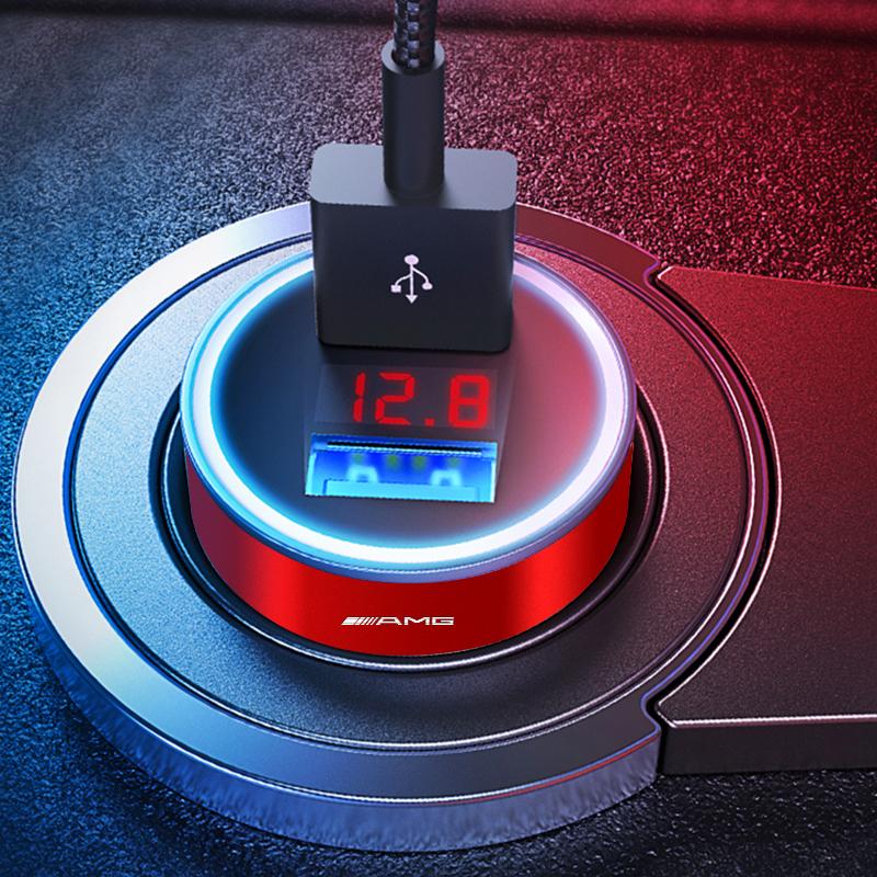 2USB Ports Fast Charging Digital Display Car Charger Car Accessories For Mercedes-Benz AMG W166 W212 W204 C E ML GL GLK Class X166 X204