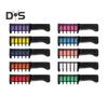 10 Colors Hair Dye Comb Washable Temporary Hair Chalk Kids Adults Disposable Hair Color Powder Applicator Brush Christmas Halloween Cosplay Makeup