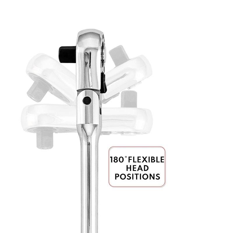 ABWR-Mini Flex-Kopf Kurzer Ratschenkasten, 1/4", 3/8", 1/2" Antrieb, 72 Zähne Schnelllöse-Flexibler Kleiner Ratschengriffschlüssel