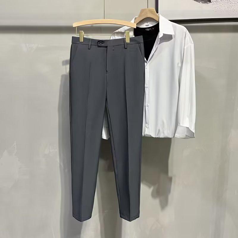 Men's Korean Style Autumn Loose Suit Trousers - Casual, Trendy, Straight-Fit Hong Kong Style Long Pants