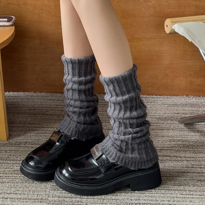 Socks Knitted Socks Solid Color Long Tube Calf Socks Season Stacking Socks Lolita Socks Women