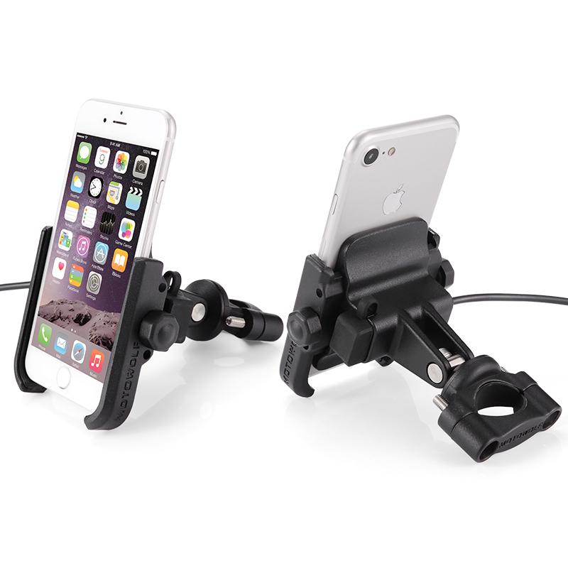 MOTOWOLF Motor Bike Bicycle Motorcycle Phone Mount Holder 360 Degrees Rotation Phone Holder Universal ALL Phone with USB