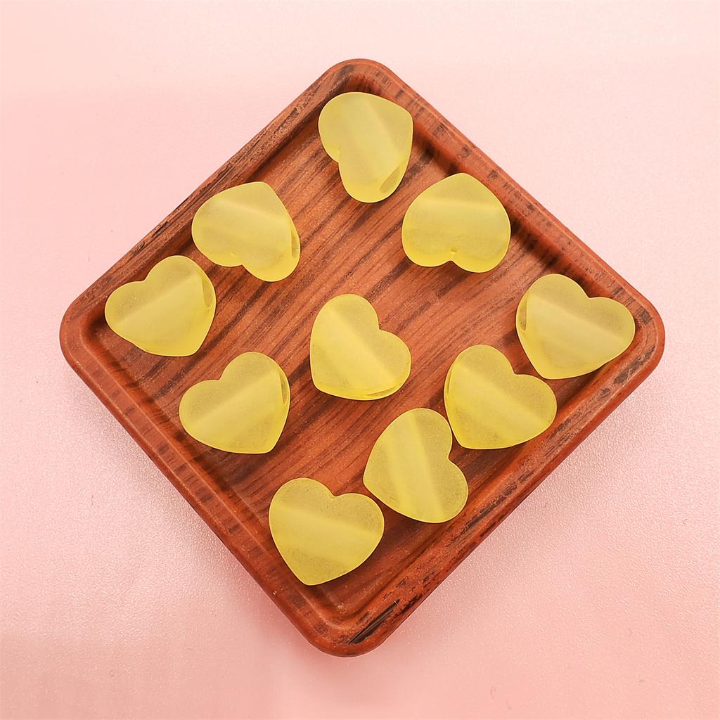 50Pcs DIY Accessories Handmade For Heart Shape Jewelry Making Transparent Frosted Acrylic Beads Earrings Hair Jewelry Bracelet Necklace Charms