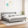 Box Spring Bed with Mattress Light Grey 160 x 200 cm Fabric