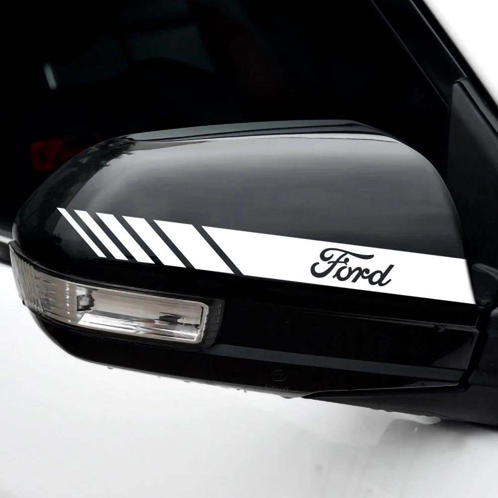 2PCS Car Rearview Mirror Decoration Sticker Auto Refit Accessories For Ford Mustang Focus 2 3 4 Mondeo Fiesta Ecosport Kuga CVY1 B11