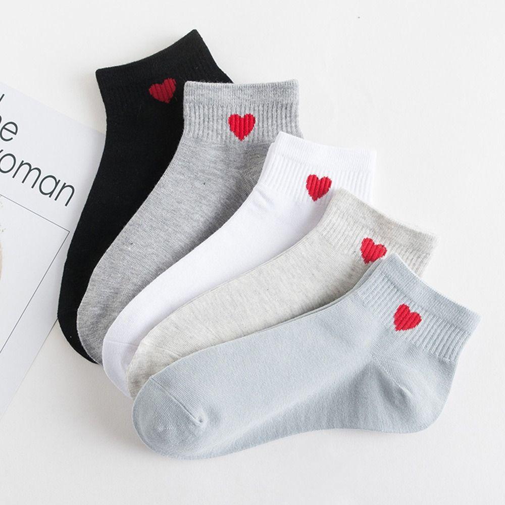 

Короткие женские носки Essential Cotton Love Heart Shape до щиколотки в корейском стиле синий