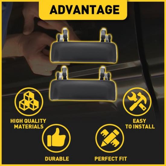 Left&Right Door Handle Set For 2001-2011 Ford Smooth Ranger Black Front Outer 2x