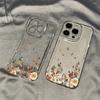 Iphone For 15 Pro Max Transparent Phone Case With Flower Print Design Decoration