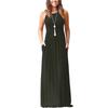 Women's Summer And Spring European And American Solid Color Pocket Drees