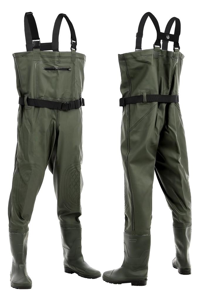 Unizom Fishing Waders with Reinforced Easy and Radial Fully and Fits Chest-High Knees, On/Off, Mobility. Sole, Waterproof, Durable, 27cm-28cm.