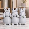 Easter Ornament, One-piece Molded Bunny Figure, 3D Printed Rabbit Design Decorative Figurine for Living Room Bedroom Holiday Decor