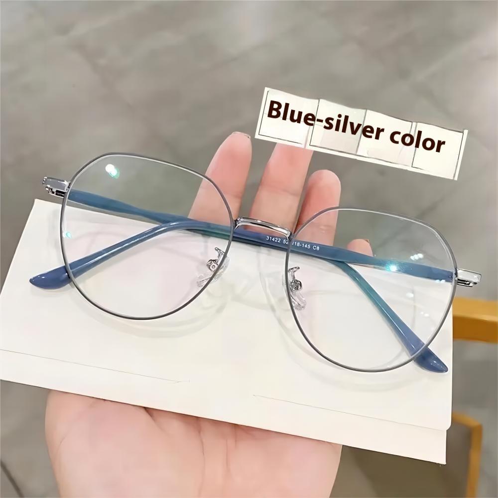 Kurzsichtigkeitsbrille Retro Flache Brille Schwarzer Rahmen Blaulichtfilterbrille