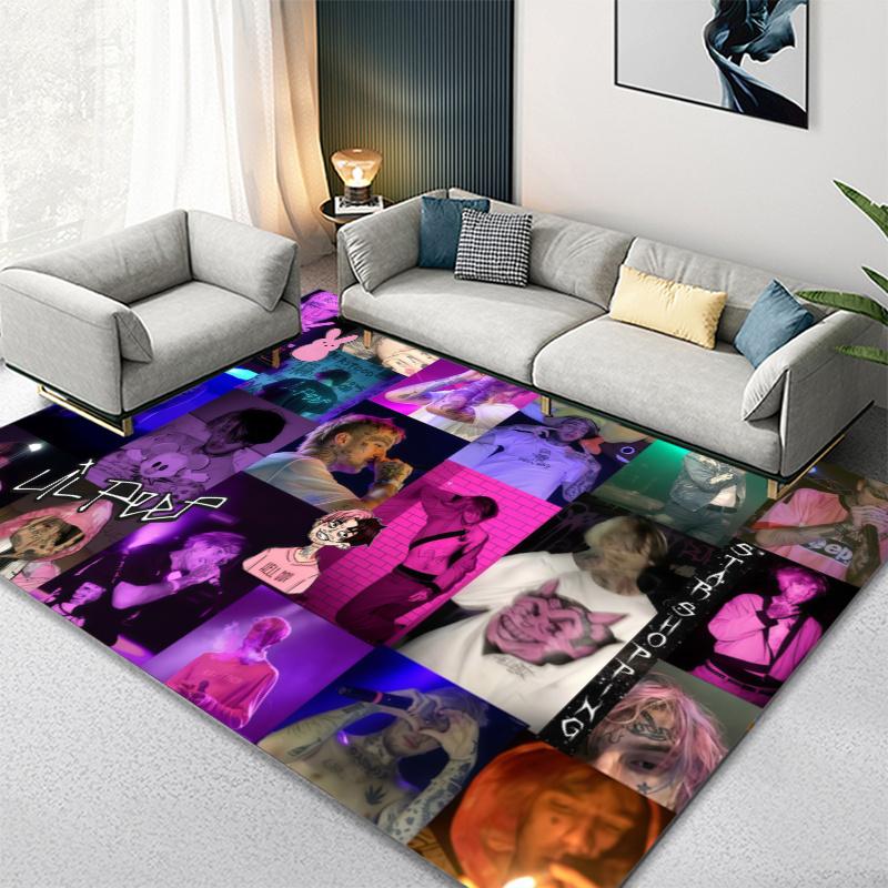 Lil Peep Poster Carpet Rug for Living Room Bedroom Home Sofa Decoration,Kids play Non-slip Floor Mat
