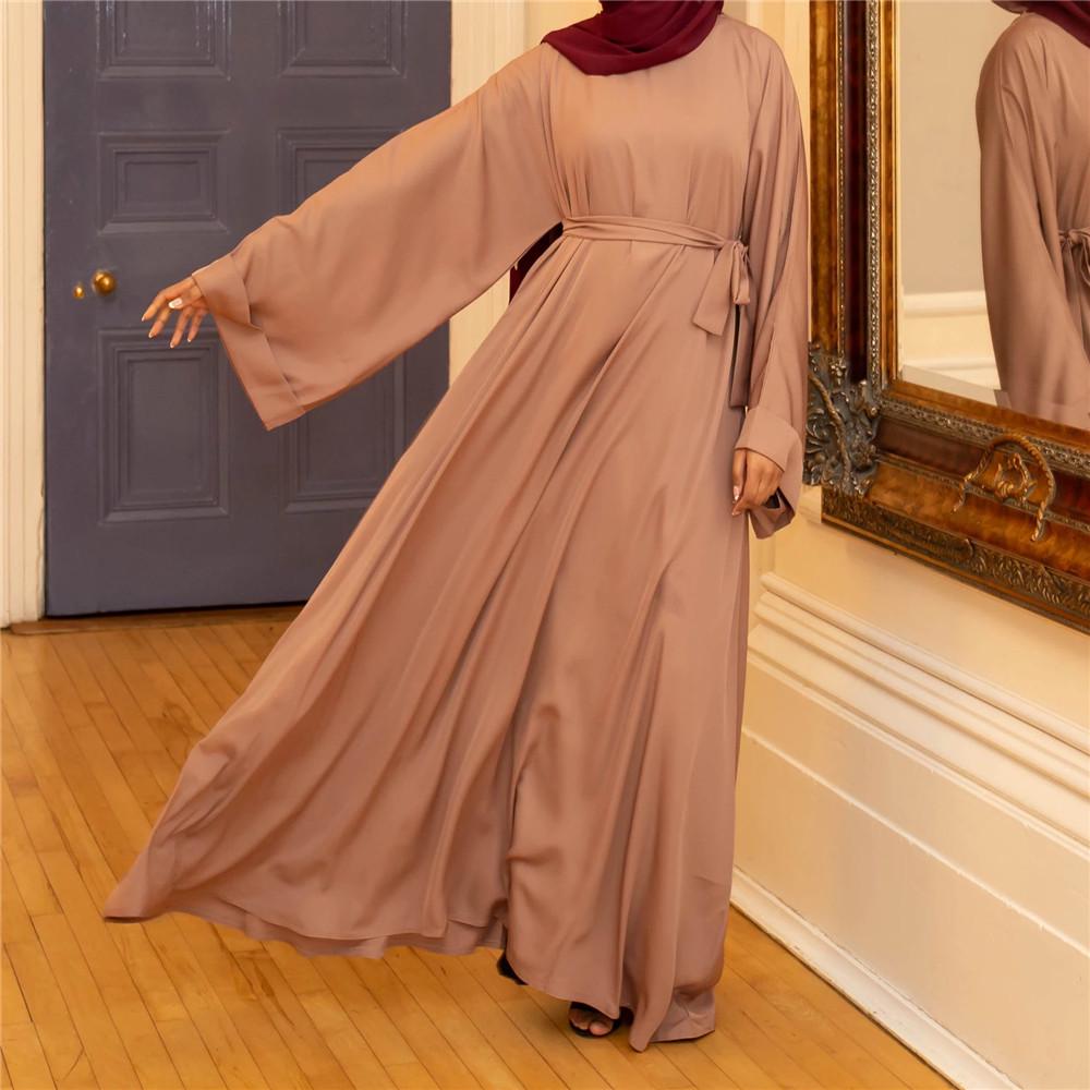 Loriya LR363 Plus Size Solid Color Long Robe Dress for Middle East & Turkey
