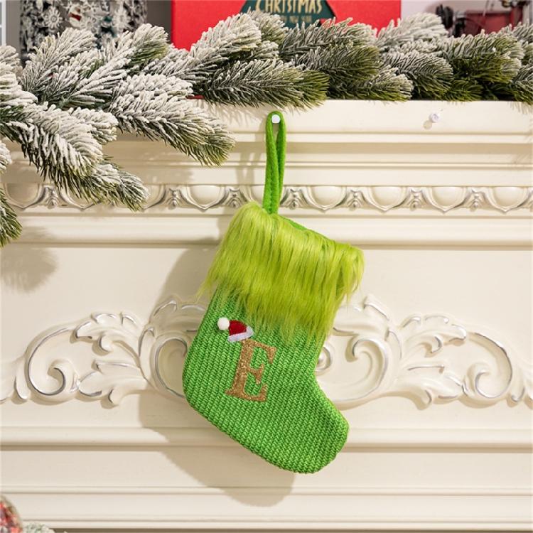 Stylish Embroidered Alphabets Christmas Stocking Knitted Festival Sock for Children Multicolors Holiday Stockings
