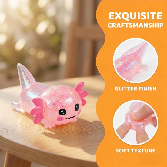 6 Stück Salamander-Kacke Quetschspielzeug Stressabbau Glitzernde Salamander-Kacke Stressball Sensorisches Spielzeug Dekompression Fidget Spielzeug Party