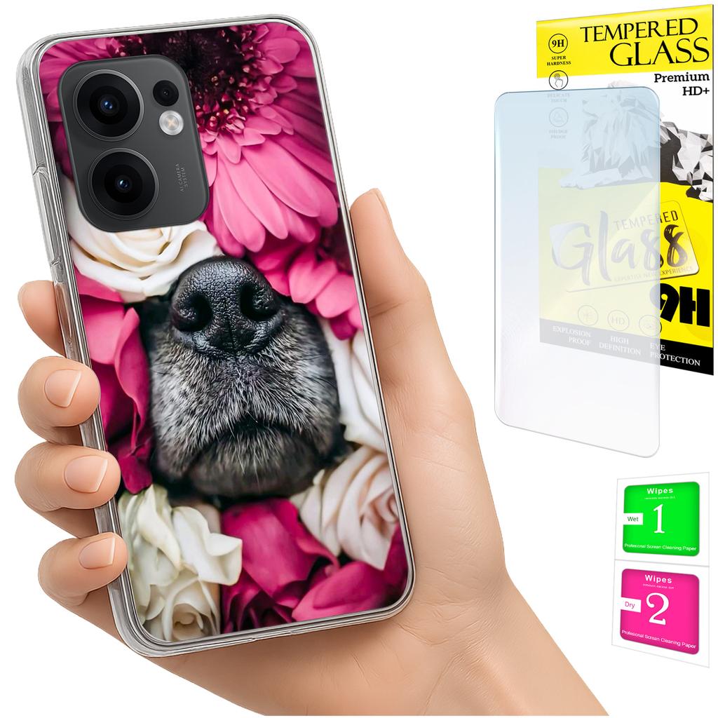 Etui Do Oppo Reno 13F 5G / 13 Fs 5G Foto Obudowa Case Plecki Pies + Szkło