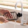 Bathroom Faucet Shelf Space Aluminum Kitchen Sink Sponge Drain Rack Black Silver Bathroom Shower Storage Rack Sundries Holder