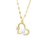 Elegant Heart Necklace with Zircon Pearl Pendant - Women's Fashionable and Versatile Clavicle Chain