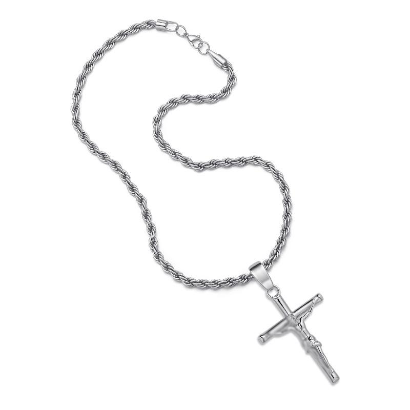 European and American Cross Necklace, Plated with 18k Gold, Does Not Fade, Personalized High-end Cross Pendant for Men