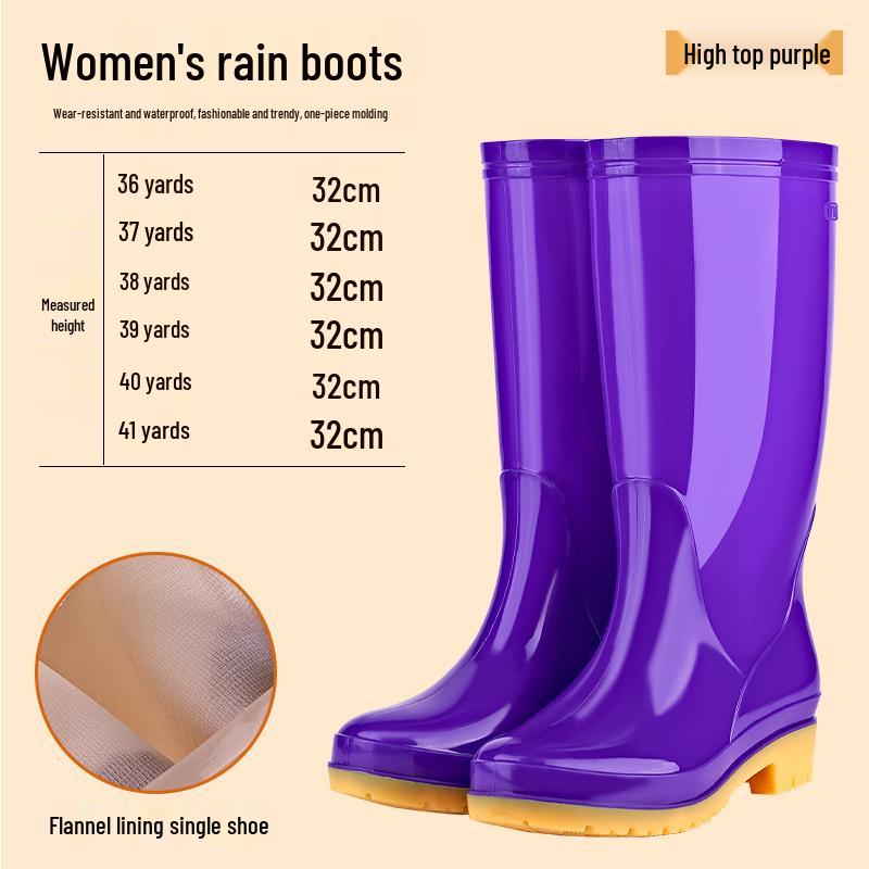 

Женские нескользящие высокие резиновые дождевые сапоги - Теплые, резиновые и водонепроницаемые для кухни и работы 41