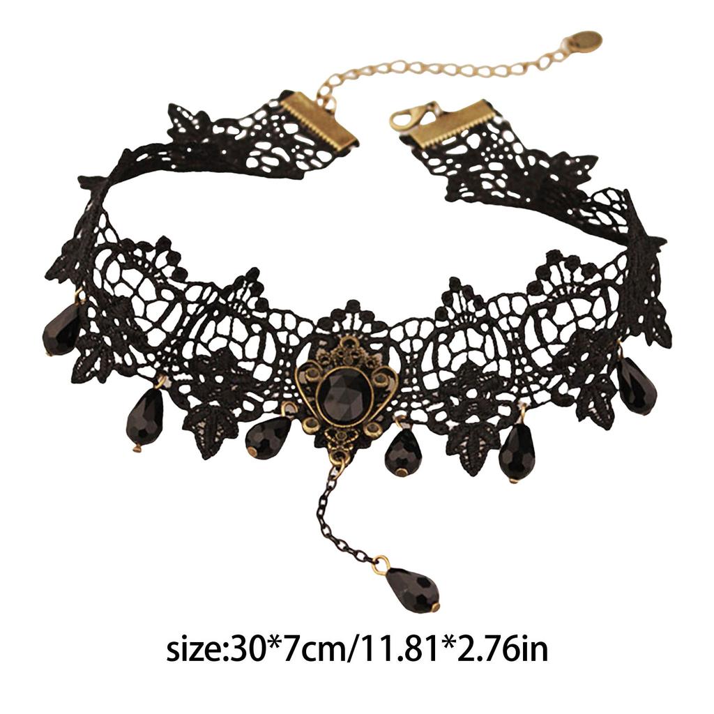 Women Vintage Lace Choker Necklace Collarbone Choker Collar Necklace for Various Outfit and Special Occasion