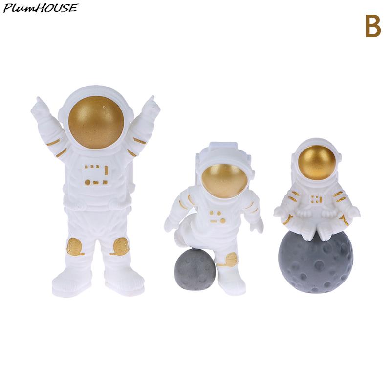 3/4Pcs Astronaut Figure Statue Figurine Spaceman Sculpture Educational Toy Desktop Home Decor Astronaut Model For Kids Gift