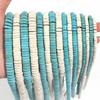 Natural Turquoise Stone Beads Blue/White Flat Round Spacer Beads For DIY Jewelry Making Bracelet Necklace Keychain Accessories