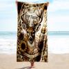 1PC Custom Name American Heritage Deer Art Beach Towel Highly Absorbent And Sand-Resistant Towel for Swimming, Pool, Yoga, And Travel Lightweight