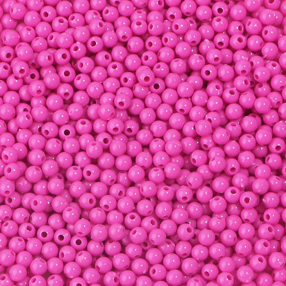 1000Pcs 4mm Acrylic Solid Color Round Beads For Craft Bracelets Earrings Making Spacer Beads DIY Jewelry Finding Accessories