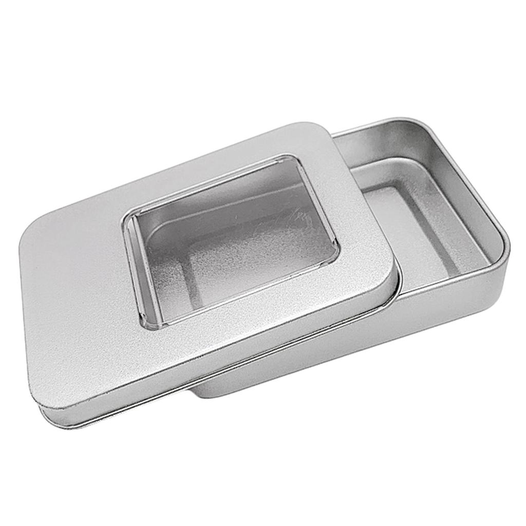 Scatola Rettangolare in Metallo Colore Argento per Carte da Gioco Porta Monete Portamonete Scatola Portachiavi Caramelle Porta Biglietti da Visita in Latta
